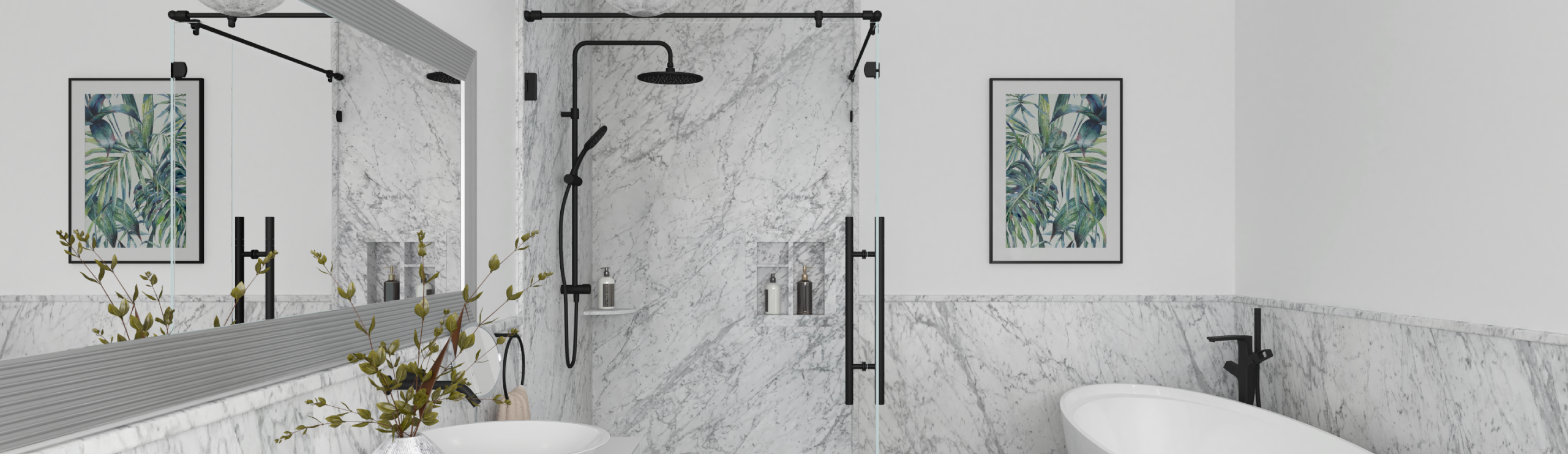 Composite panels customize shower stalls