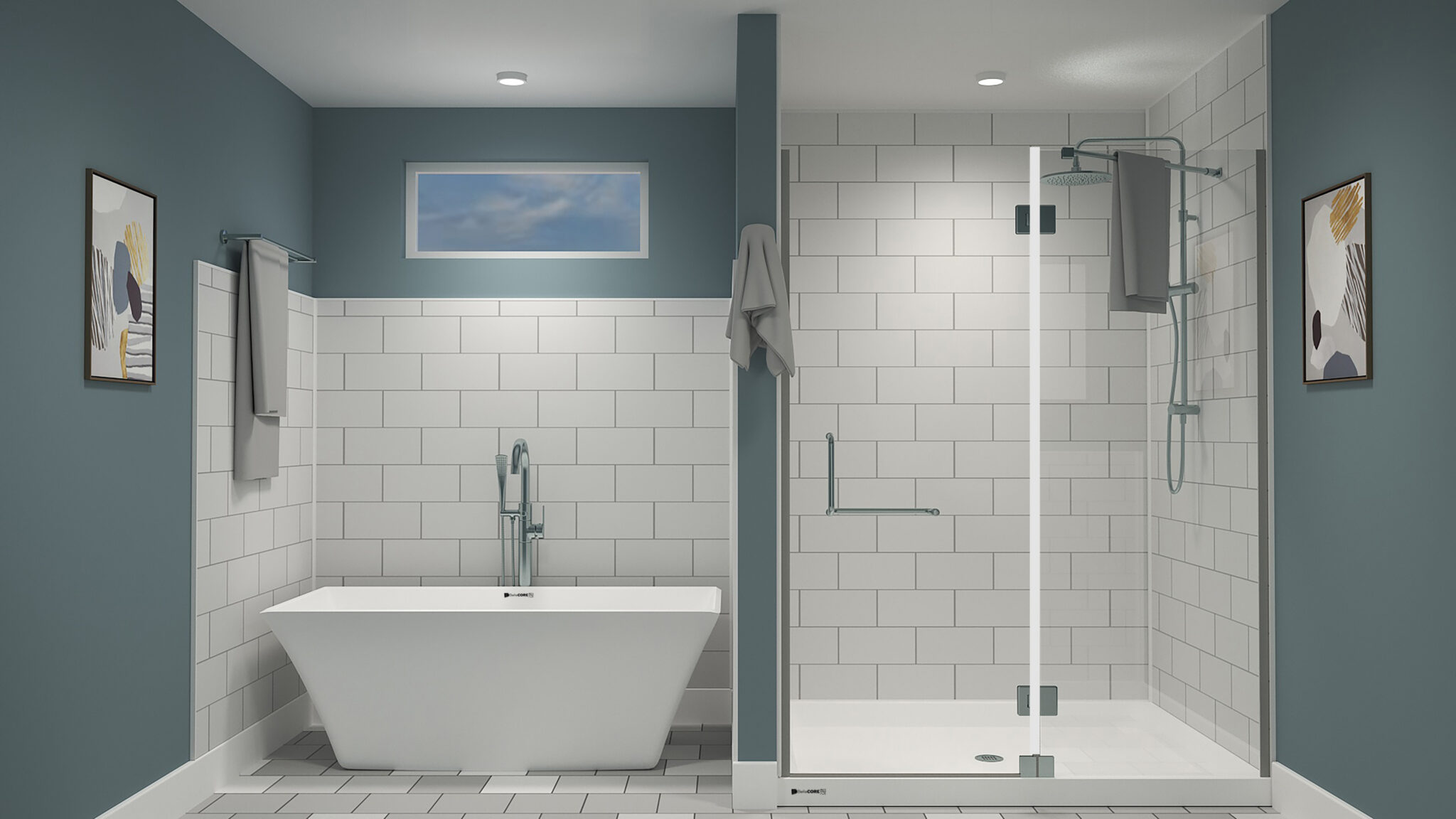 Subway Tile Poly Tub and Shower Surround Kit — Bella CORE